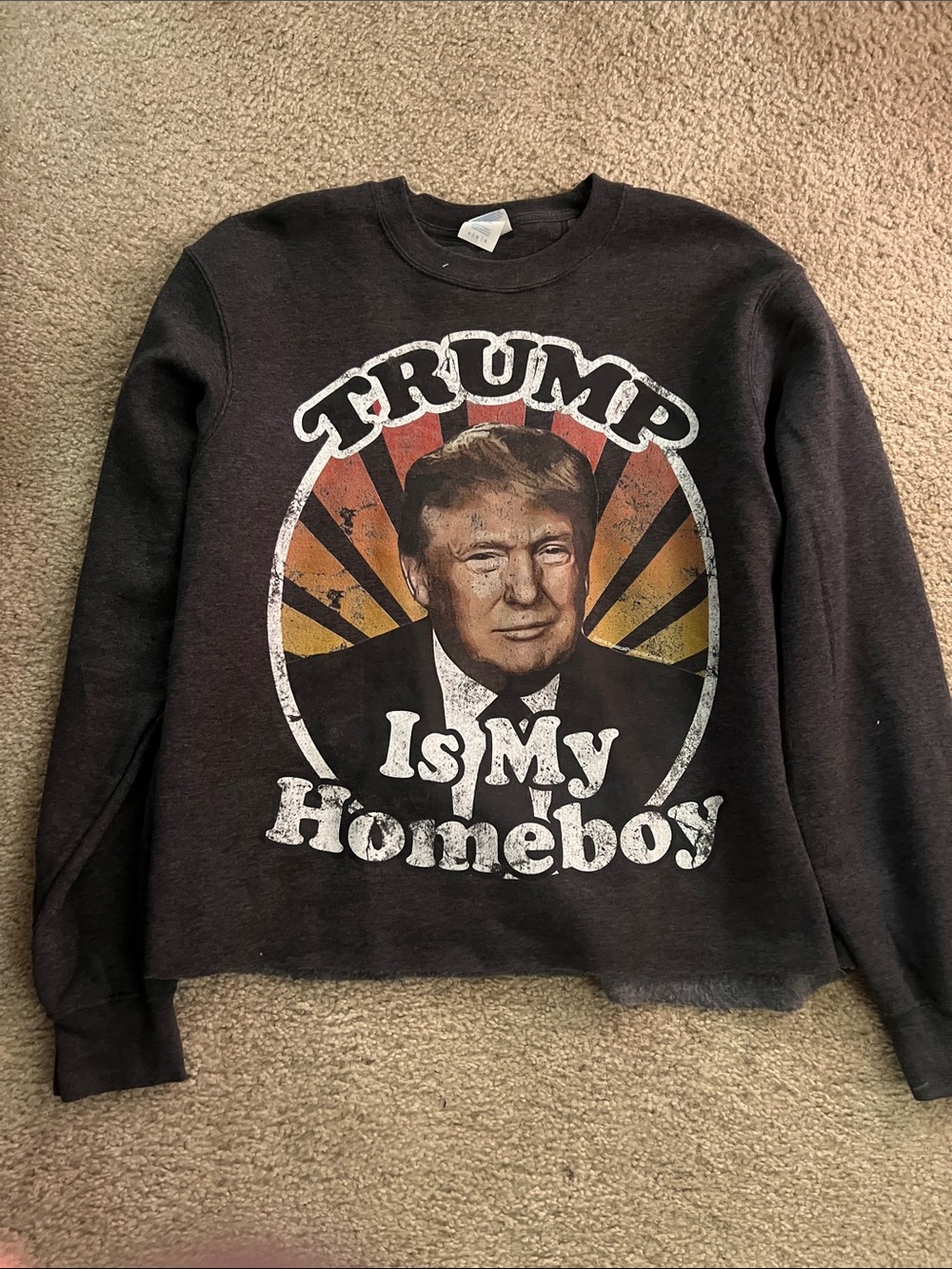 Trump is my homeboy crop crewneck